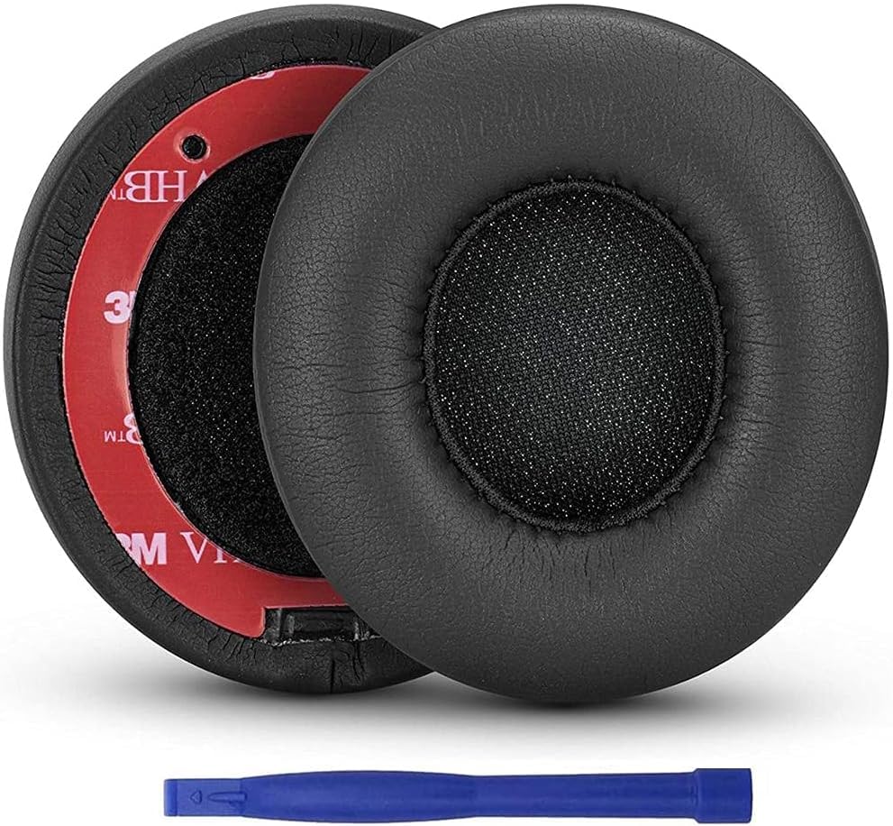 Beats Solo 3 Ear Pads Replacement, BUTIAO Soft Protein Leather Memory Foam Headphone Earpads Ear Cushions Pad for Beats by Dre Solo 3 Wireless & Solo 2 Wireless Over Ear Headsets (Black) - color: Black