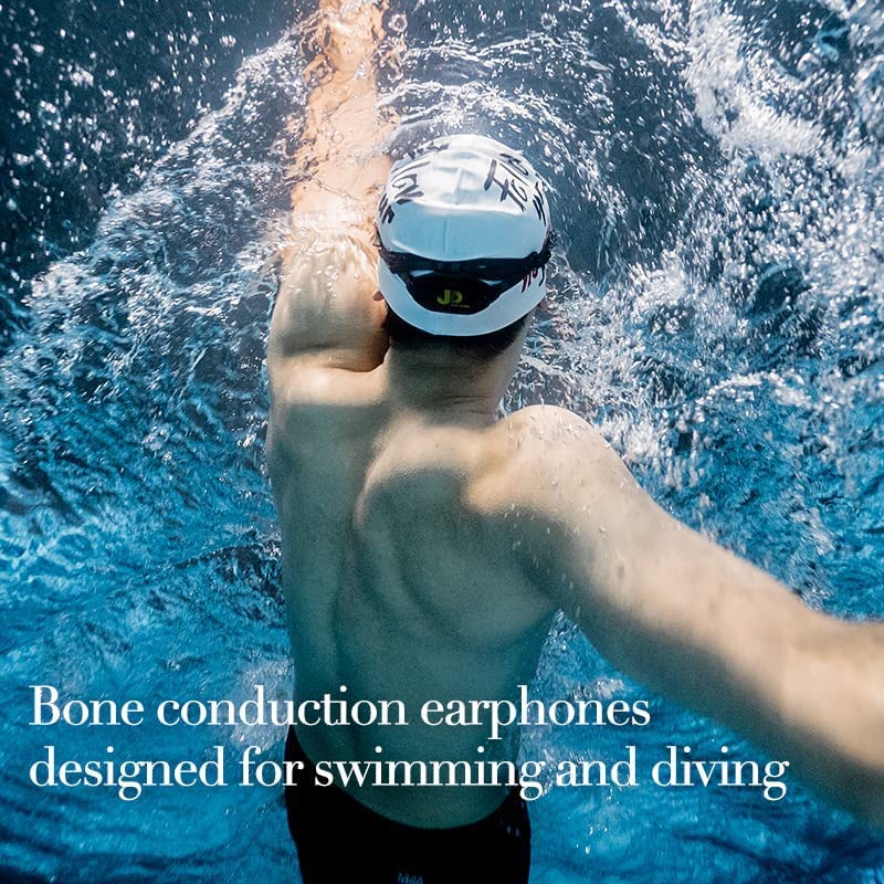 Bone Conduction Headphones, Open Ear Sport Headphones with Headband Waterproof Wireless Earphones with Microphone Innovative Wearing Method for Swimming and Workouts (Black) - color: black one