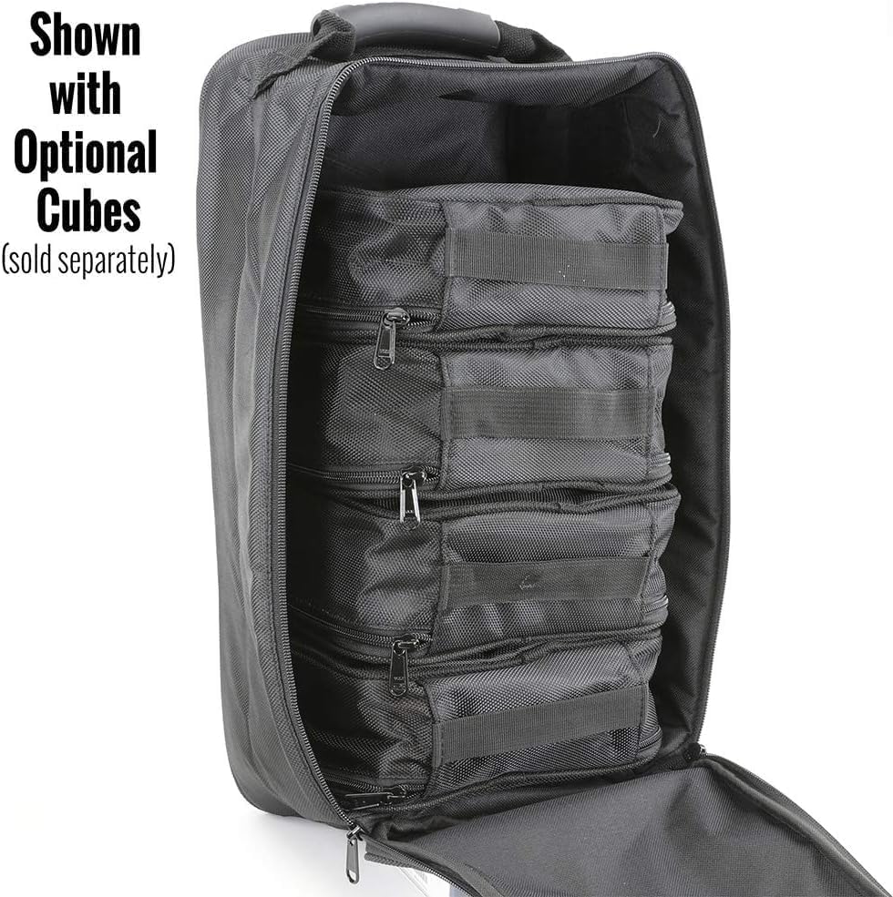 Rugged Radios Four-Headset Carrying Bag for Aviation & Racing Headsets | Fits Four Headsets or Additional Gear - Foam-Padded Interior, 3 Adjustable Dividers, Label Window & Hook-and-Loop Patch Strip