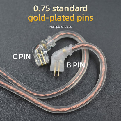 2Pin 0.75MM Oxygen-Free Copper Transparent Earphone Replacement Cable in-Ear Headphone Upgrade Cable for KZ ZS10 ZST ZSR ED12 EDX ES4 ES3 AS06 BA10 AS10 ZST-X Headphones (with Mic, B Pin) - size: B Pin, style: With Mic