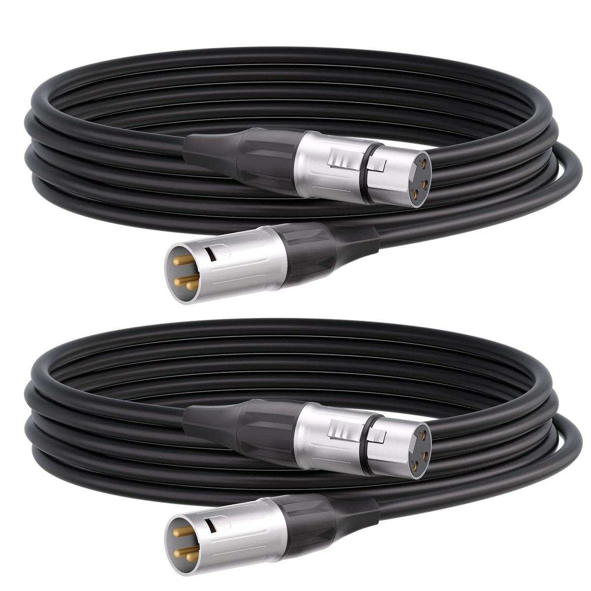 Tisino 3.3FT XLR Microphone Cable, Male to Female Balanced Mic Cord, 2 Pack - size: 3.3FT, style: 2 Pack