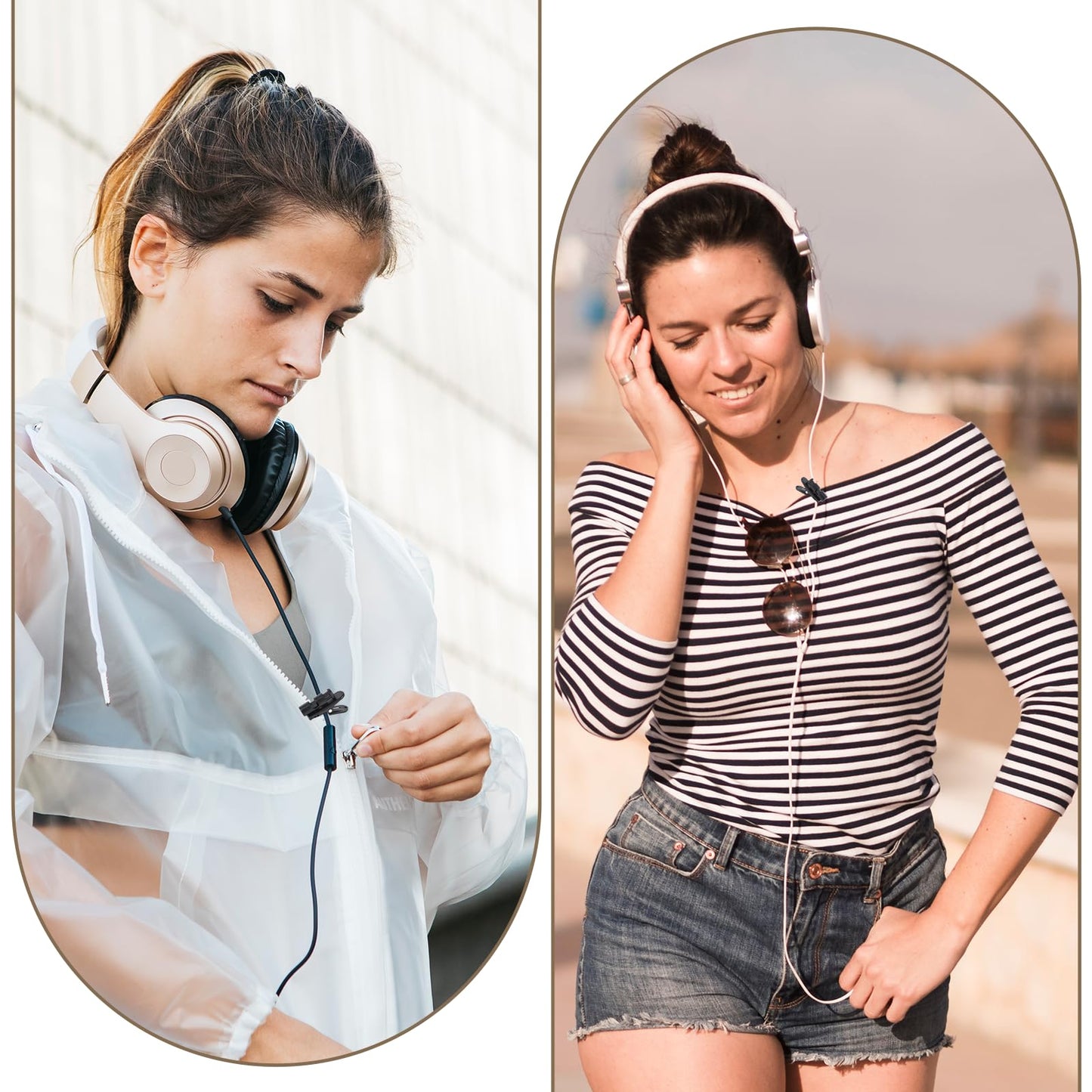 5 Pack Headset Cord Clip Headphone Wire Clips Earbud Cable Clips Black Earphone Cable Cord Clamp Hooks Collar Clothing Clip, Fixed Cables on The Clothes, for 2-4mm Wire
